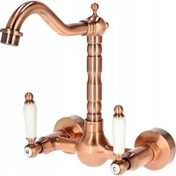 Vodovodní baterie Nástěnná umyvadlová baterie Rustikální Úchyty Měděná zlatá