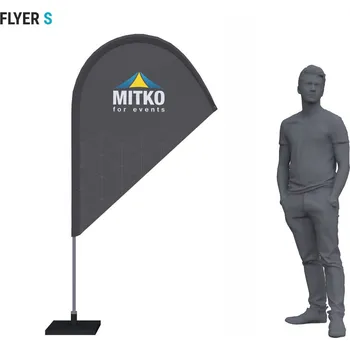 Vlajka Reklamní vlajka Flyer S (90x135 cm) s hliníkovým stožárem