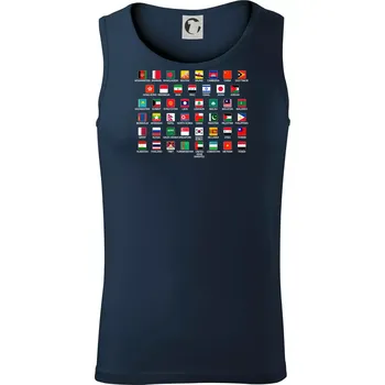 Vlajky států - Asie - Tílko pánské Core - XL ( Námořní modrá (velmi tmavá - téměř černá) )