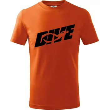 Freediving - Dive - Tričko dětské bavlněné - 146 cm/10 let ( Oranžová )