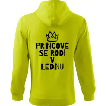 Pánská móda Princové se rodí v lednu - Mikina s kapucí na zip trendy zipper - 3XL ( Limetková )
