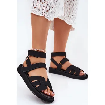 Dámské sandále Sandály s jemnou platformou a dvojitým suchým zipem černé, 37 i240_214747_2:37