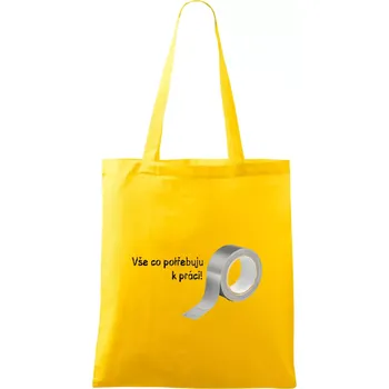 Vse co potřebuju k práci - Lepící páska - Taška bavlněná - 42 x 38 cm ( Žlutá )