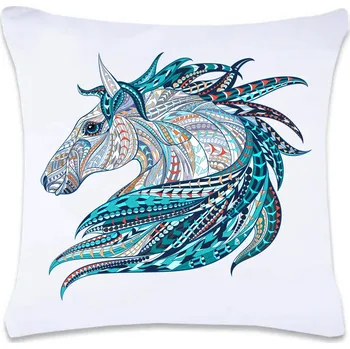 Dekorativní polštářek Dekorační polštář s potiskem 40 x 40 cm Hlava koně Oboustranný tisk: NE
