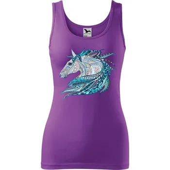 Dámské tílko s potiskem Hlava koně Velikost: XS, Barva: Fialová