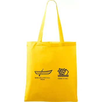 Řemeslnici postavili archu, fušeři Titanic - Taška bavlněná - 42 x 38 cm ( Žlutá )