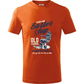 Downtown Barbershop - Tričko dětské bavlněné - 98 cm / 2 roky ( Oranžová )