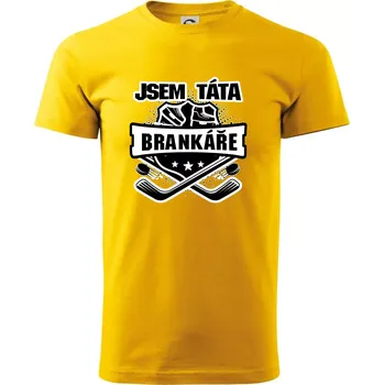 Hokejový erb - Táta brankáře - Triko extra velké (5-8XL) - 8XL ( Žlutá )
