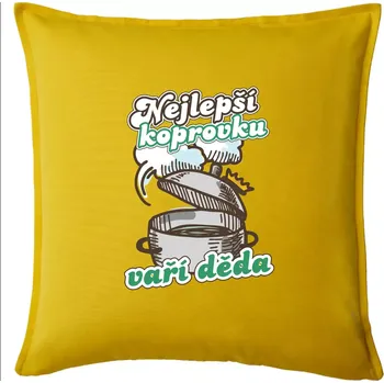 Polštář Nejlepší koprovku vaří děda - Polštář 50x50 - 50x50 - Pouze potah ( Žlutá )