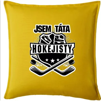 Polštář Erb - Jsem táta hokejisty - Polštář 50x50 - 50x50 - Pouze potah ( Žlutá )