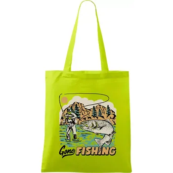 Gone Fishing - Taška bavlněná - 42 x 38 cm ( Limetková )
