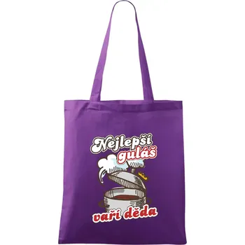 Nákupní taška Nejlepší guláš vaří děda - Taška bavlněná - 42 x 38 cm ( Fialová )