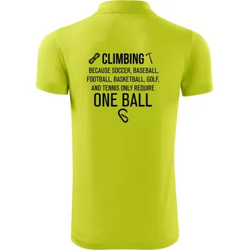 Pánská košile Climbing beacause one ball - Polokošile Victory sportovní (dresovina) - L ( Limetková )