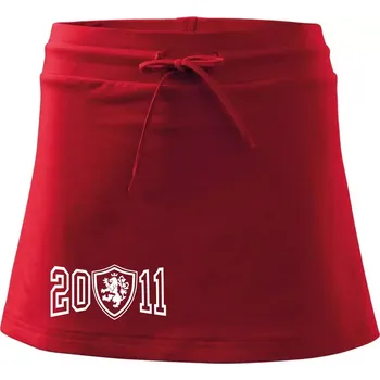 Dámská sukně Narozeninový motiv - znak - 2011 - Sportovní sukně - two in one - M ( Červená )