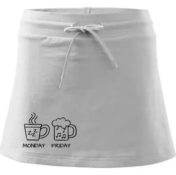 Dámská sukně Monday - Friday - Coffee Beer - Sportovní sukně - two in one - S ( Bílá )