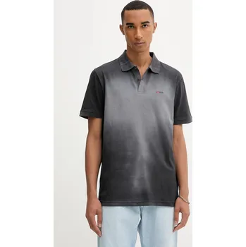 Bavlněné polo tričko Diesel T-REJUST-R3 pánské, šedá barva, A16915.0PKAL 90X, vel. M