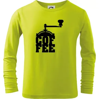 Chlapecké oblečení Coffee mlýnek - Triko dětské Long Sleeve - 134 cm/8 let ( Limetková )
