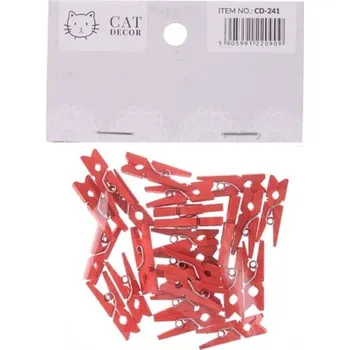 Vánoční dekorace Kolíček dřevo 24ks červené 2,5cm