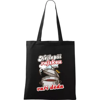 Nákupní taška Nejlepší rajskou vaří děda - Taška bavlněná - 42 x 38 cm ( Černá )