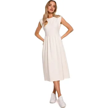 Dámské šaty Moe Dámské denní pletené šaty midi s vysokým pasem, XXL i240_153679_2:XXL