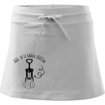 Dámská sukně Já se ráda točím - vývrtka - Sportovní sukně - two in one - S ( Bílá )