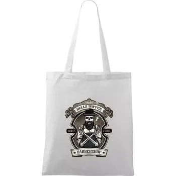 Barbershop nůžky - Taška bavlněná - 42 x 38 cm ( Bílá )