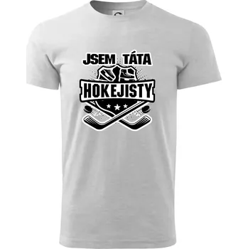 Pánské tričko Hokejový erb - Táta hokejisty - Triko extra velké (5-8XL) - 6XL ( Světlešedý Melír )