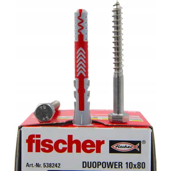 Hmoždinka Fischer hmoždinka DUOPOWER 10x80 + nerezový šroub 8x80 571 (10 kusů)