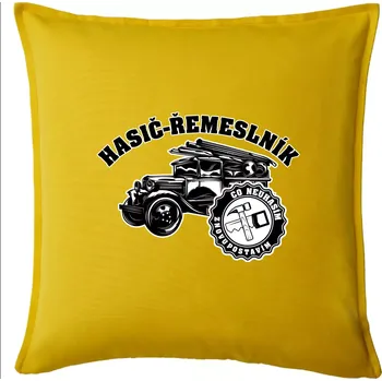 Polštář Hasič řemeslník - Polštář 50x50 - 50x50 - Pouze potah ( Žlutá )