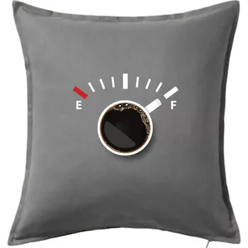 Polštář Káva jako palivo - Polštář 50x50 - 50x50 - Pouze potah ( Tmavě šedý melír )