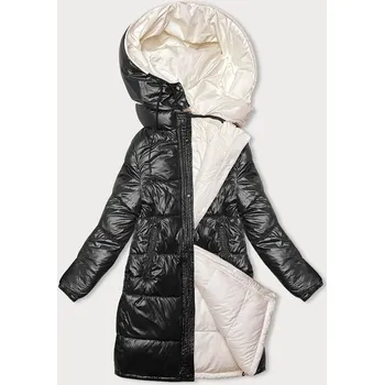 Dámská cargo bunda Hrubší oboustranná zimní bunda pro ženy- černo-ecru, odstíny černé 3XL i392_22540-8