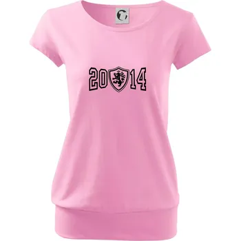 Dámské tričko Narozeninový motiv - znak - 2014 - Volné triko city - S ( Růžová )
