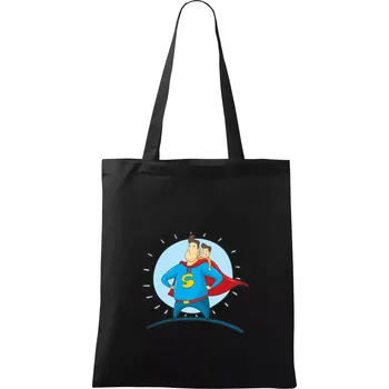 Nákupní taška Táta superman - kluk - Taška bavlněná - 42 x 38 cm ( Černá )