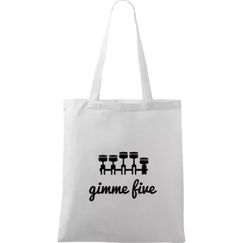 Gimme five - dej mě pět - pětiválec - Taška bavlněná - 42 x 38 cm ( Bílá )