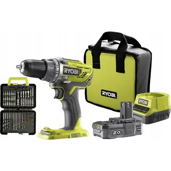 Vrtačka RYOBI Aku Vrtačka ONE+ 18V + Sada bitů 60 ks + Akumulátor 2.0Ah