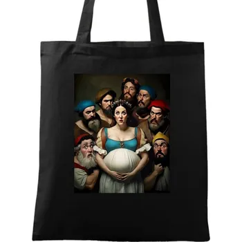 Nákupní taška Bavlněná taška Drama v Pohádce: Kdo je otcem? (Barva: Černá)