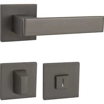 Dveřní kování MPK - HIT - HR SQ6 rozety WC, klika/klika T - Titan