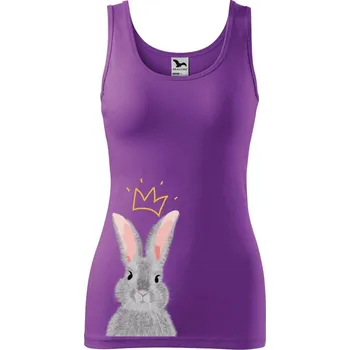 DOBRÝ TRIKO Dámské tílko s potiskem Králík s korunkou Velikost: L, Barva: Fialová