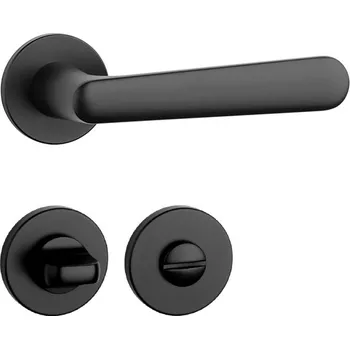Dveřní kování AS - ARIA - R 5S klika/klika, rozety WC BS - Černá matná