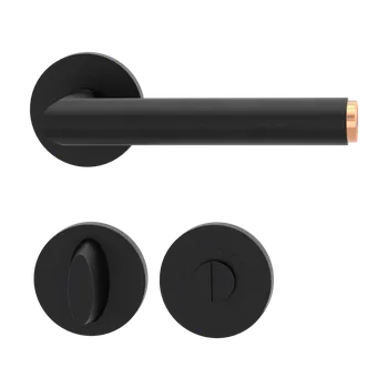 Dveřní kování GK - LUCIA SELECT - R klika/klika, rozety WC Grafit černá / měď (52)