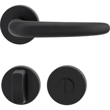 Dveřní kování GK - ULMER - R klika/klika, rozety WC Grafit černá (78)