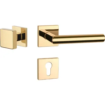 Dveřní kování AT - ARABIS - HR 7S rozety PZ, madlo/klika pravá OLV PVD - Mosaz leštěná lakovaná PVD