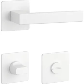 SH - KVADRAT - HR 1760 3SM rozety WC, klika/klika WS - Bílá matná