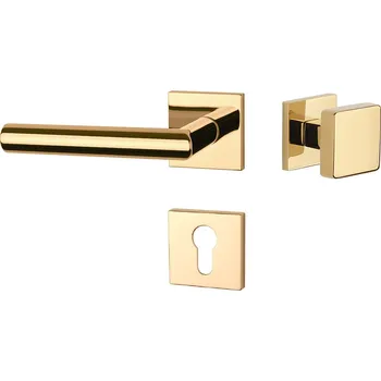 Dveřní kování AT - ARABIS - HR 7S rozety PZ, madlo/klika levá OLV PVD - Mosaz leštěná lakovaná PVD