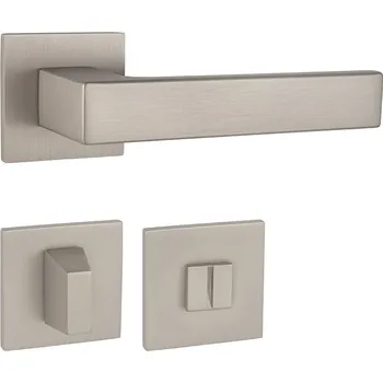 Dveřní kování TI - SQUARE - HR 4275Q 5S rozety WC, klika/klika NP - Nikl perla (142)