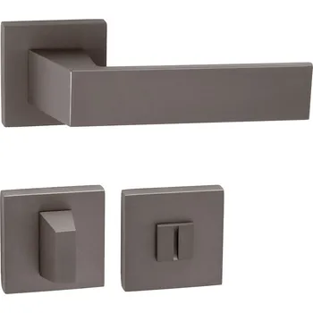 Dveřní kování TI - MAYA - HR 3033Q rozety WC, klika/klika T - Titan (141)