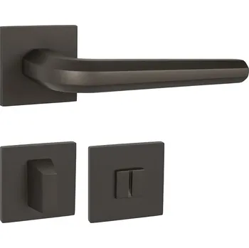 Dveřní kování TI - OKTAGON - HR 4160Q 5S rozety WC, klika/klika T - Titan (141)