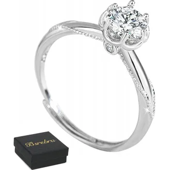 Prsten Stříbrný zásnubní Prstýnek 925, stříbrné prsteny, nastavitelné Stříbro