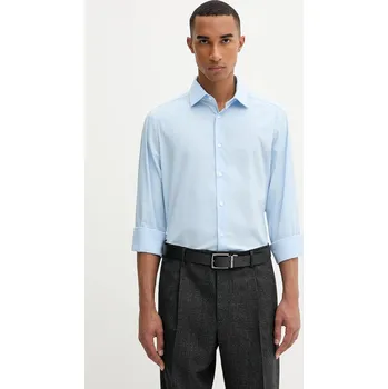 Pánská košile Košile Calvin Klein pánská, modrá barva, regular, s klasickým límcem, LV019EU001 50X, vel. 42