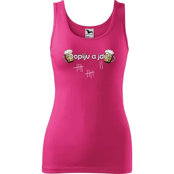 Dámské tílko s potiskem Dopiju a jdu Velikost: 2XL, Barva: Purpurová